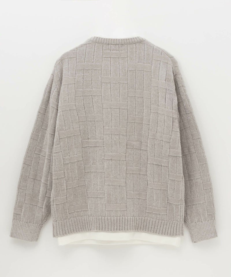 NAVY リンクスモールフェイクレイヤードニット メンズ商品画像-5