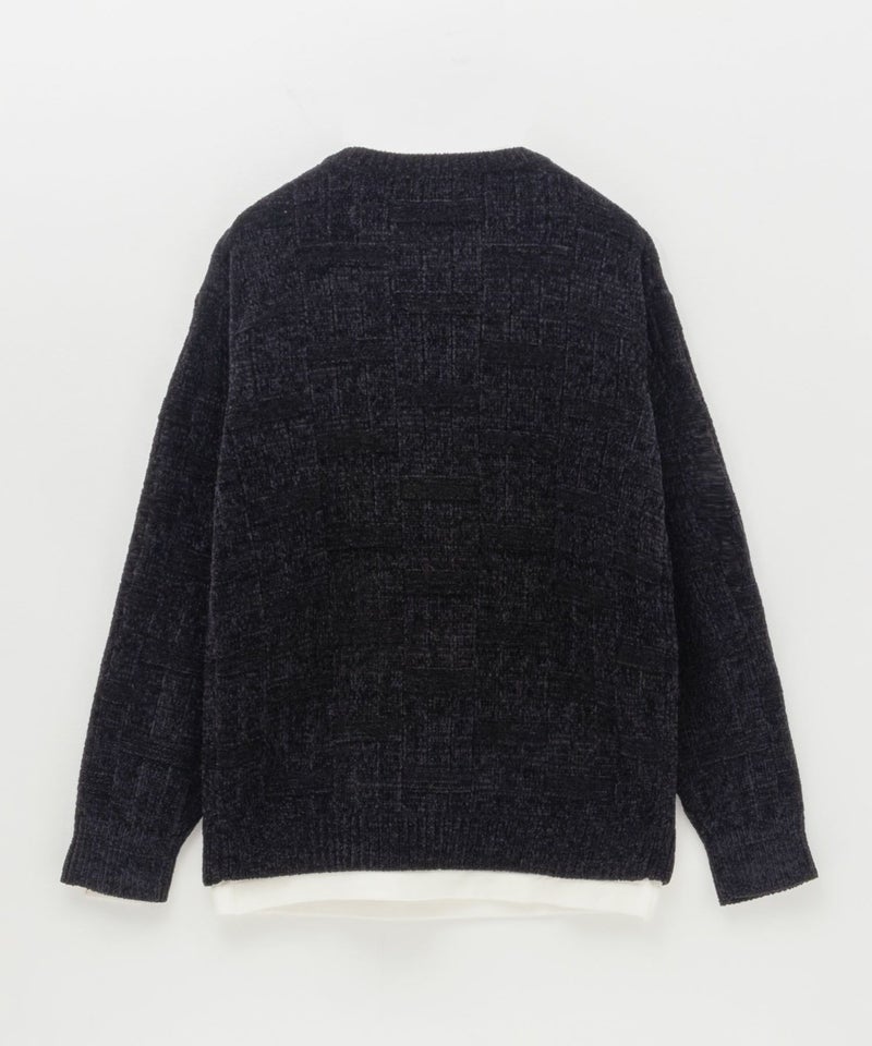 NAVY リンクスモールフェイクレイヤードニット メンズ商品画像-7