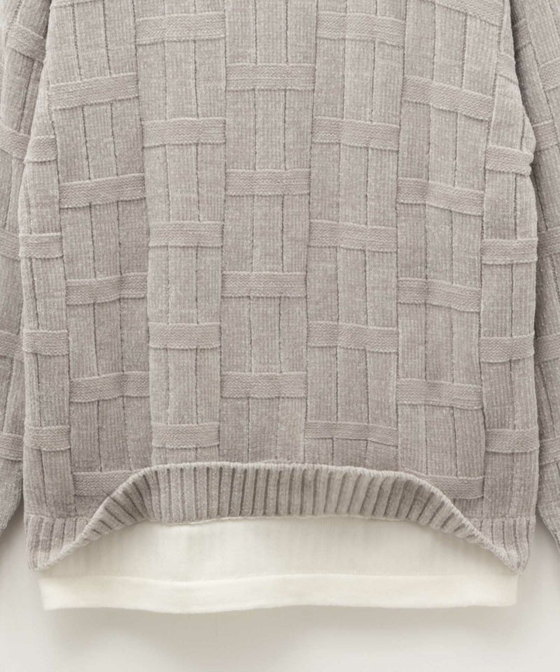 NAVY リンクスモールフェイクレイヤードニット メンズ商品画像-10