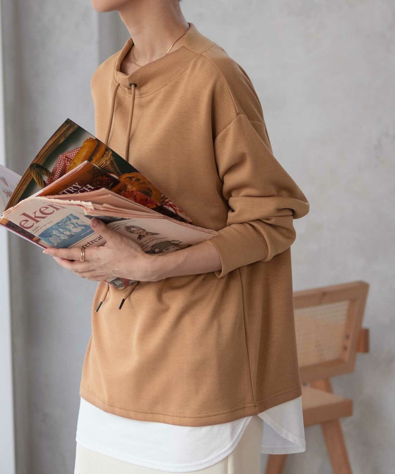 [期間限定価格]URBAN COLLECTION  ポンチ素材 裾レイヤードプルオーバー レディース商品画像-5