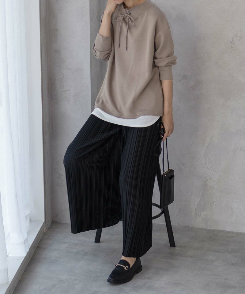 [期間限定価格]URBAN COLLECTION  ポンチ素材 裾レイヤードプルオーバー レディース商品画像-9