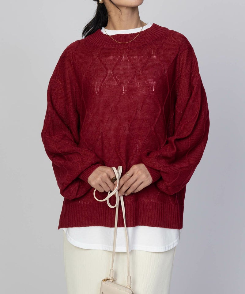 [期間限定knit]nAvy 時短 フェイクレイヤード ニットプルオーバー レディース商品画像-11