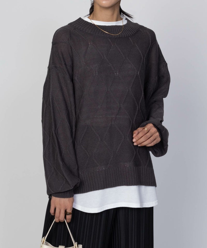 [期間限定knit]nAvy 時短 フェイクレイヤード ニットプルオーバー レディース商品画像-12