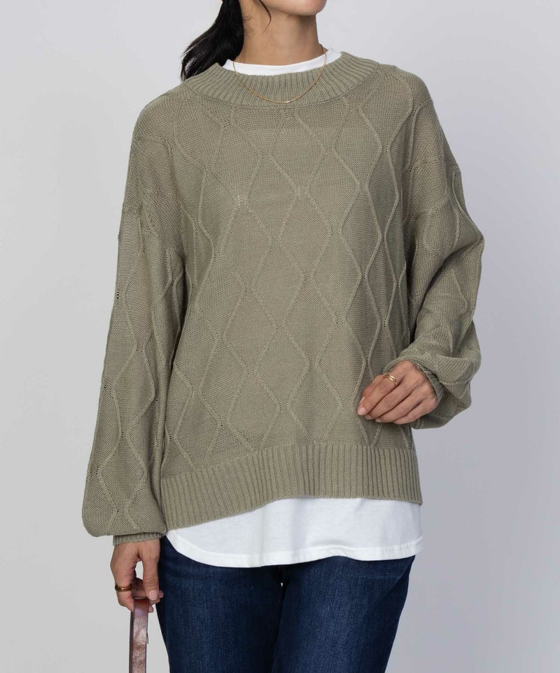 [期間限定knit]nAvy 時短 フェイクレイヤード ニットプルオーバー レディース商品画像-13