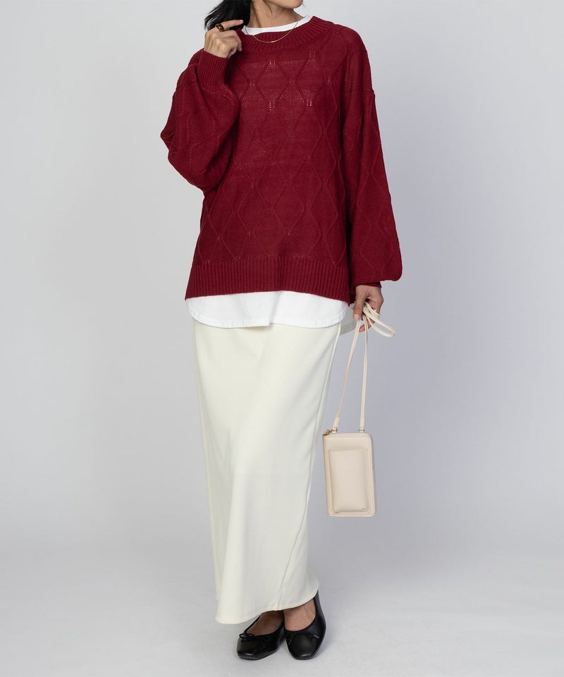 nAvy 時短 フェイクレイヤード ニットプルオーバー レディース商品画像-14