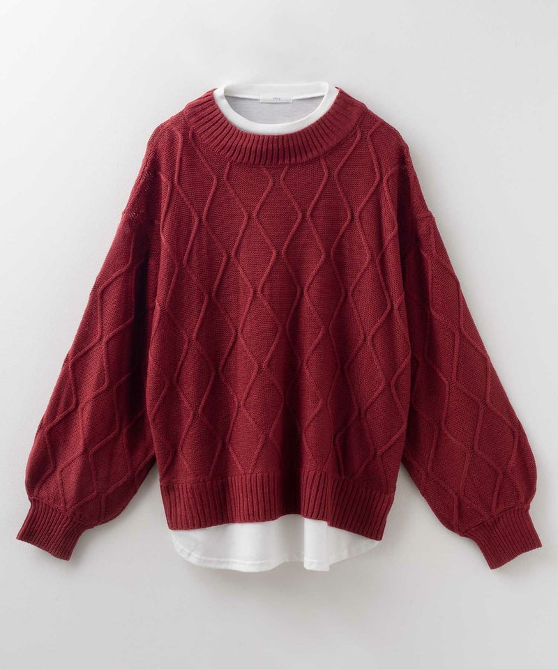 [期間限定knit]nAvy 時短 フェイクレイヤード ニットプルオーバー レディース商品画像-19