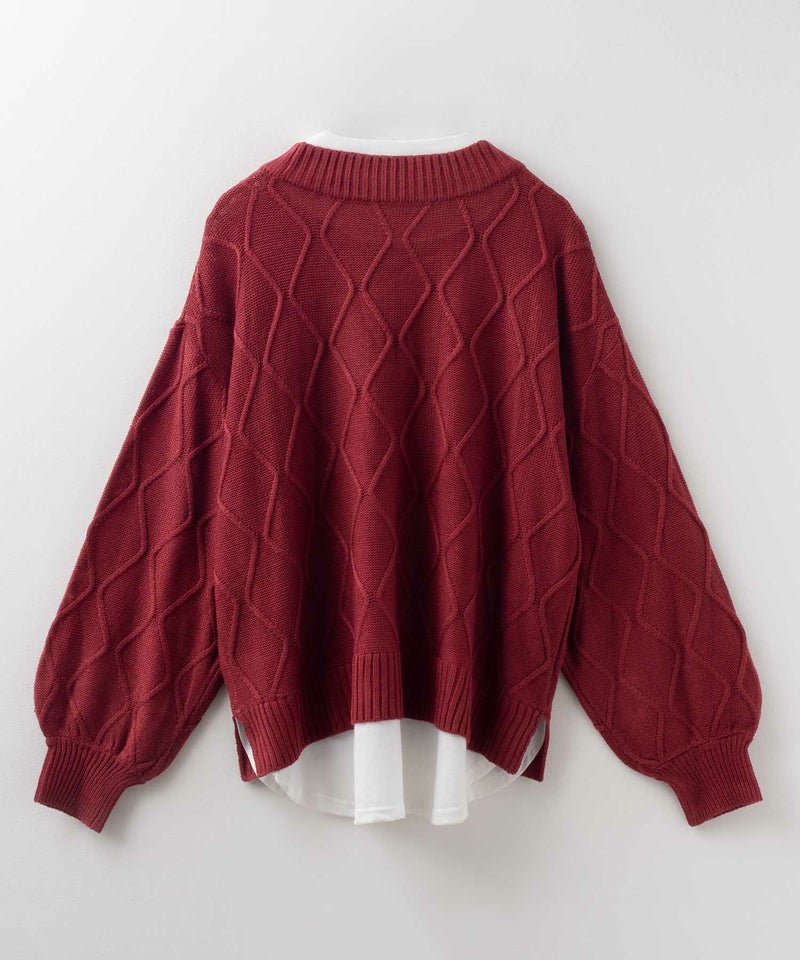 [期間限定knit]nAvy 時短 フェイクレイヤード ニットプルオーバー レディース商品画像-20