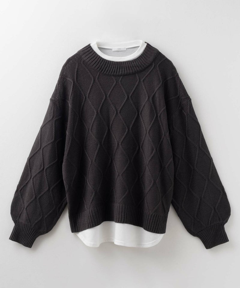 nAvy 時短 フェイクレイヤード ニットプルオーバー レディース商品画像-21