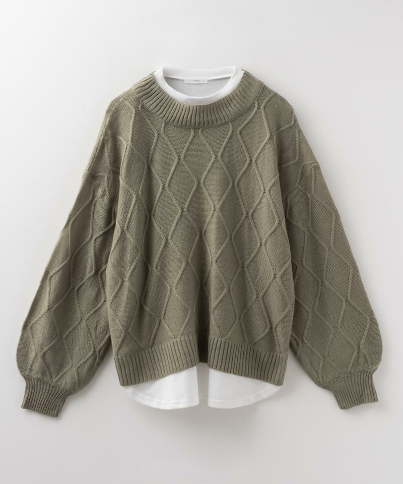 nAvy 時短 フェイクレイヤード ニットプルオーバー レディース商品画像-23