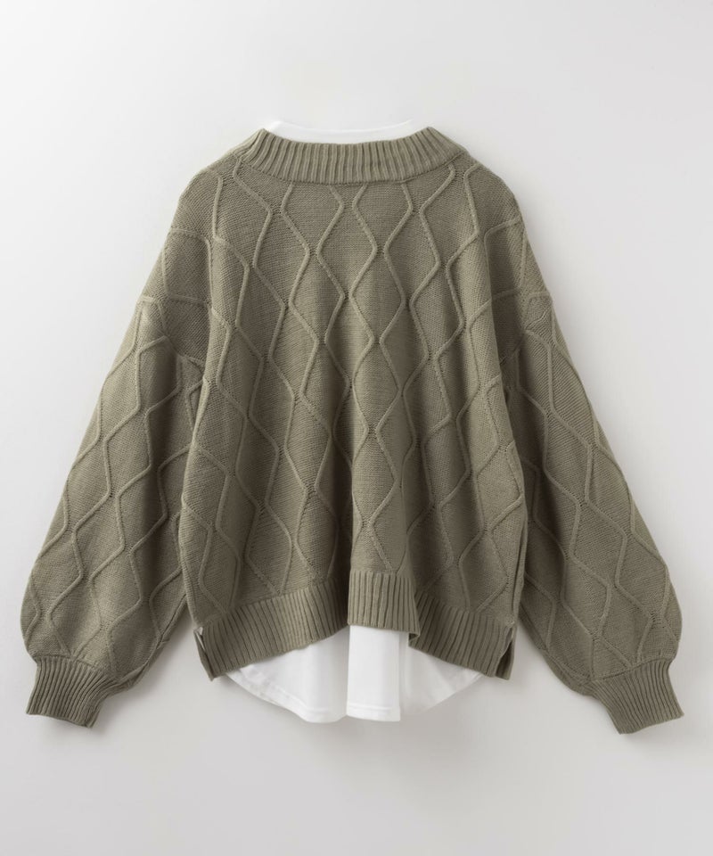 [期間限定knit]nAvy 時短 フェイクレイヤード ニットプルオーバー レディース商品画像-24