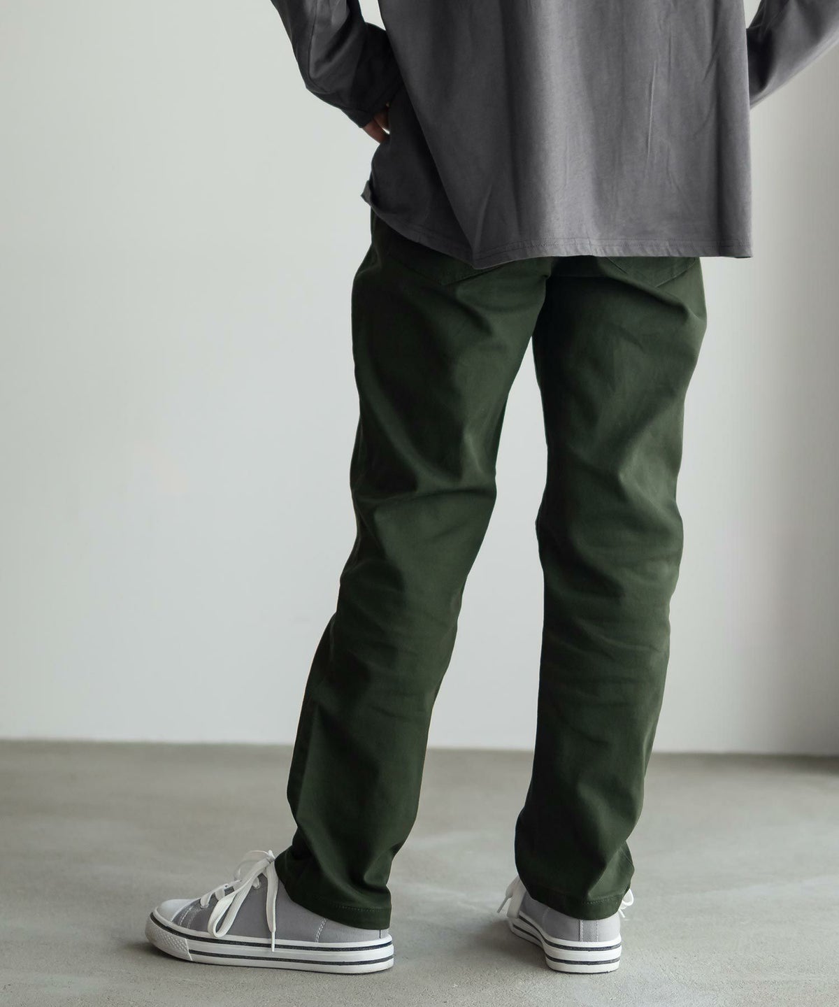 NAVY ストレッチツイルストレート ウエストリブパンツ キッズ