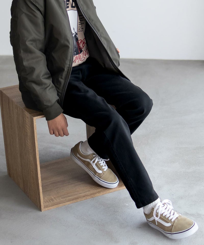 NAVY のびるモン ストレッチツイルストレートパンツ ウエストギャザーパンツ キッズ商品画像-1