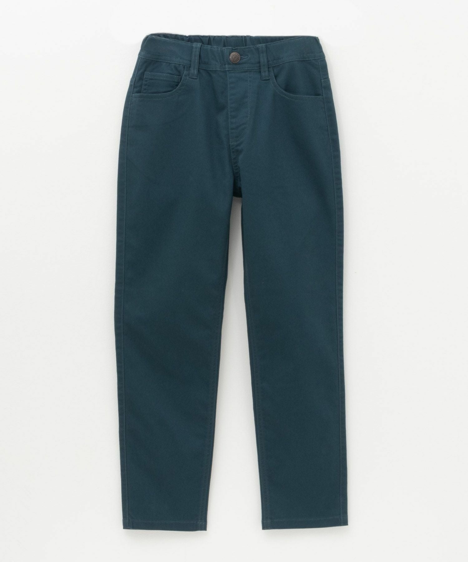 CLUBHAUSネイビー ストレートパンツ　XL NAVY ストレッチツイルストレート ウエストギャザーパンツ キッズ