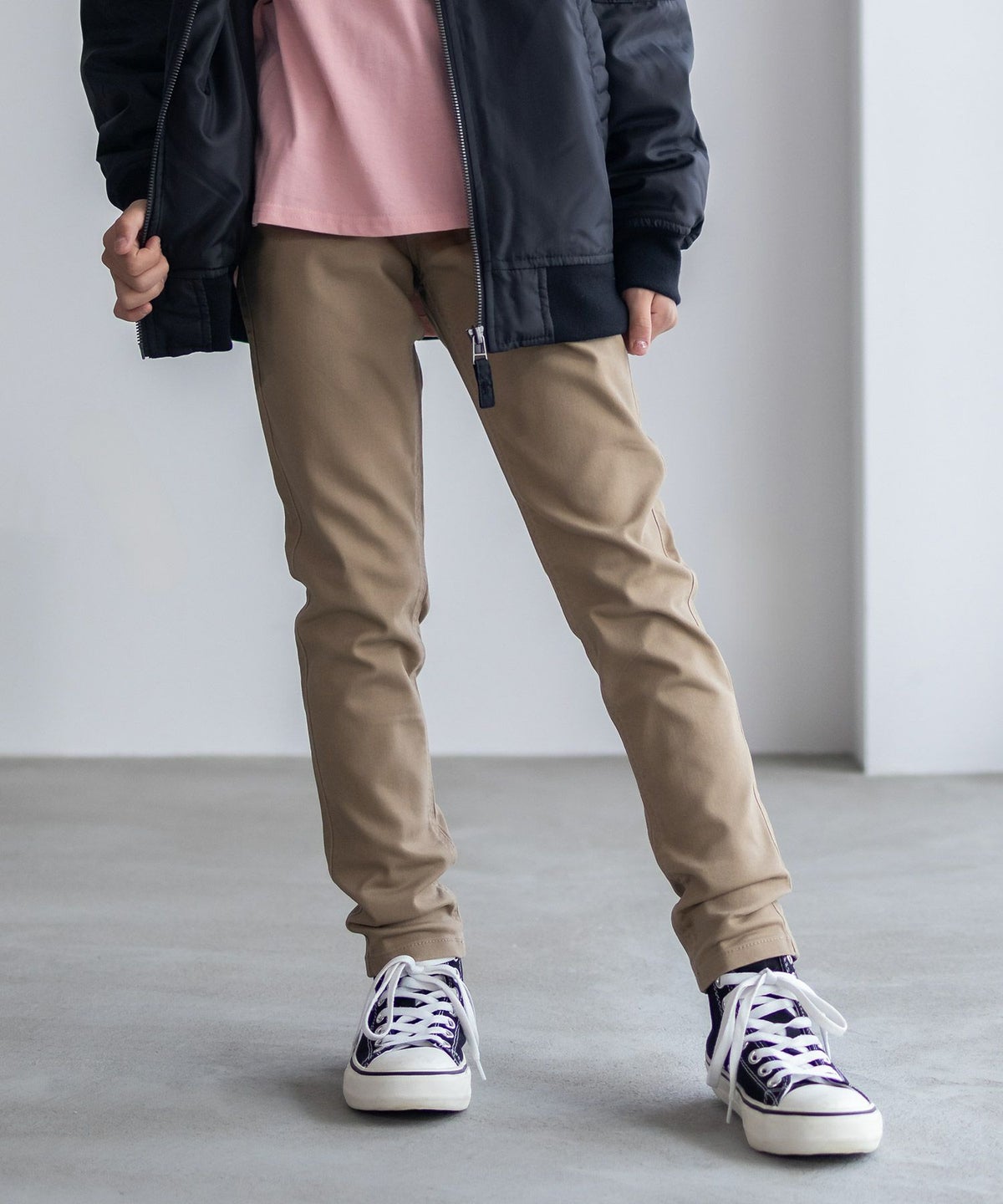 NAVY ストレッチツイルスキニー ウエストギャザーパンツ キッズ