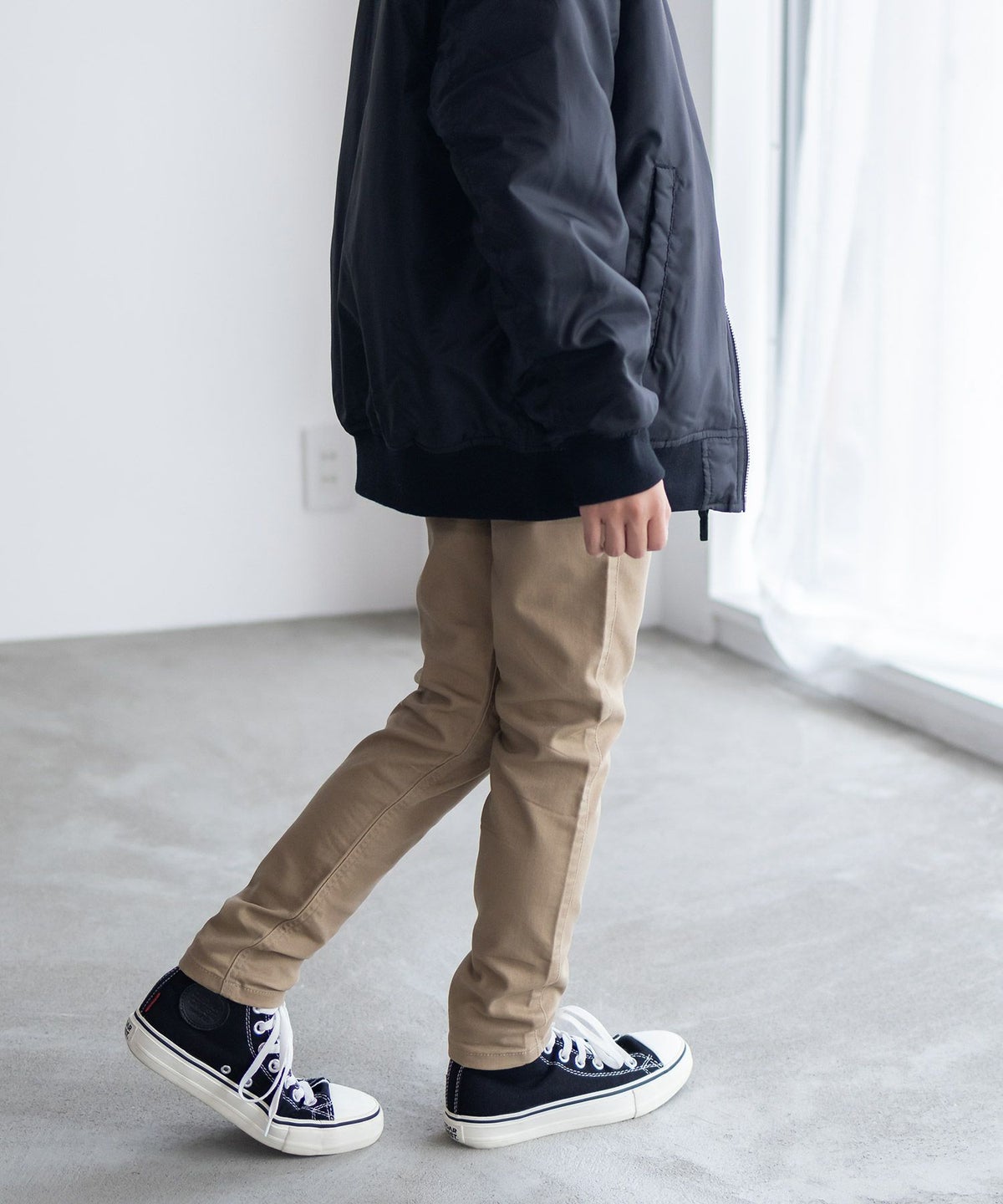 NAVY ストレッチツイルスキニー ウエストギャザーパンツ キッズ