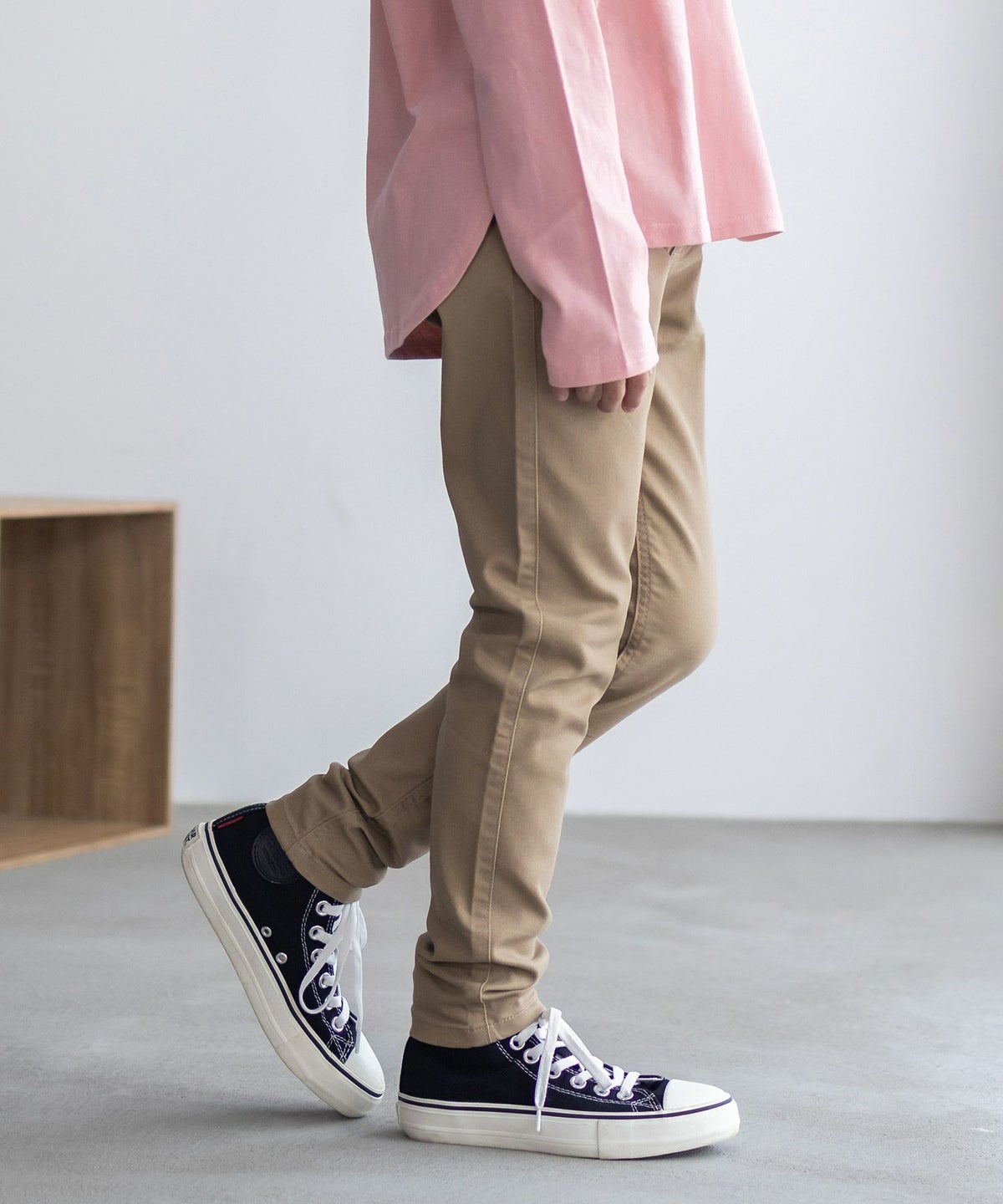 NAVY ストレッチツイルスキニー ウエストギャザーパンツ キッズ