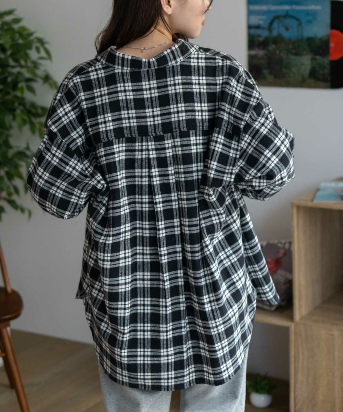 NAVY チェックオーバーシャツ レディース