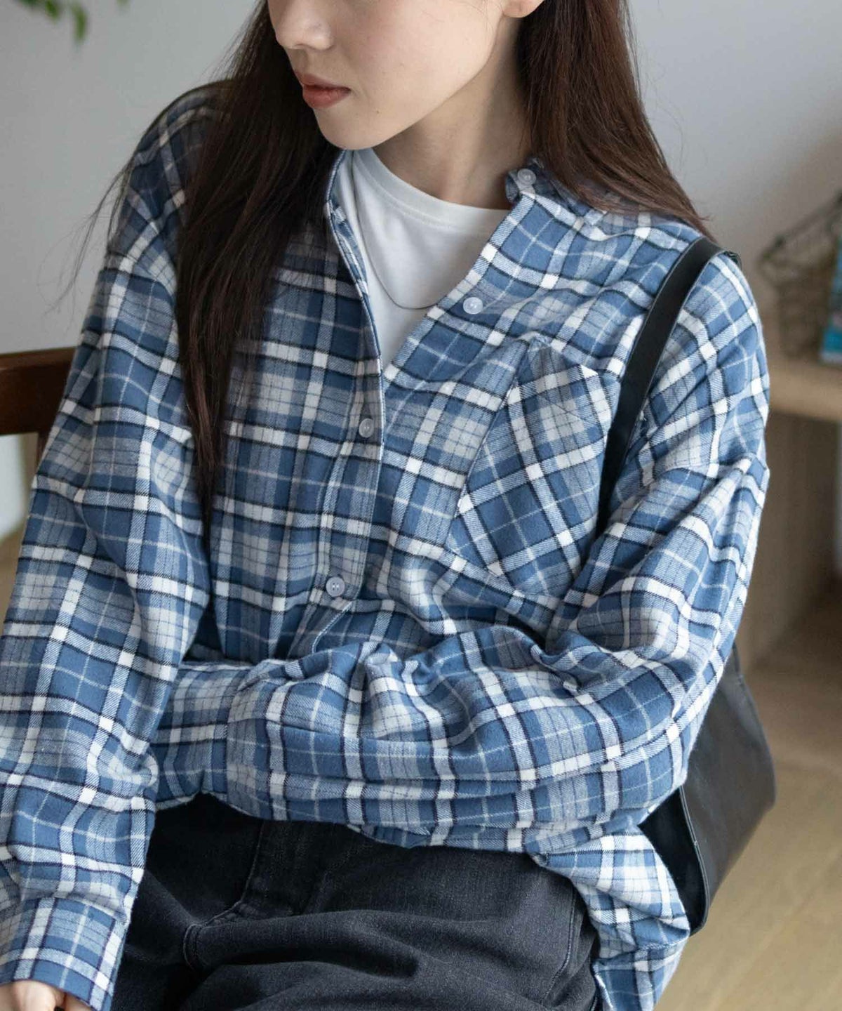 NAVY チェックオーバーシャツ レディース