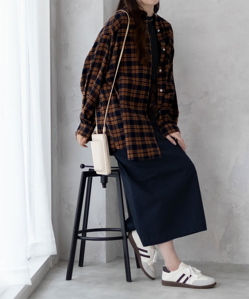 nAvy ルーズチェックチュニック レディース商品画像-12