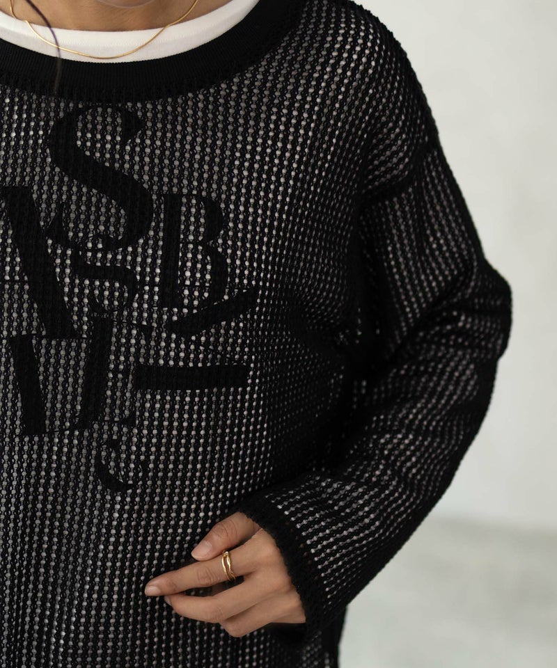 [期間限定価格]nAvy 透かしメッシュ＋長袖Tシャツ セットアンサンブル レディース商品画像-4