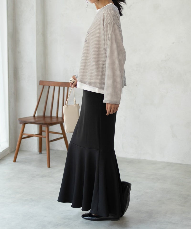 [期間限定価格]nAvy 透かしメッシュ＋長袖Tシャツ セットアンサンブル レディース商品画像-11