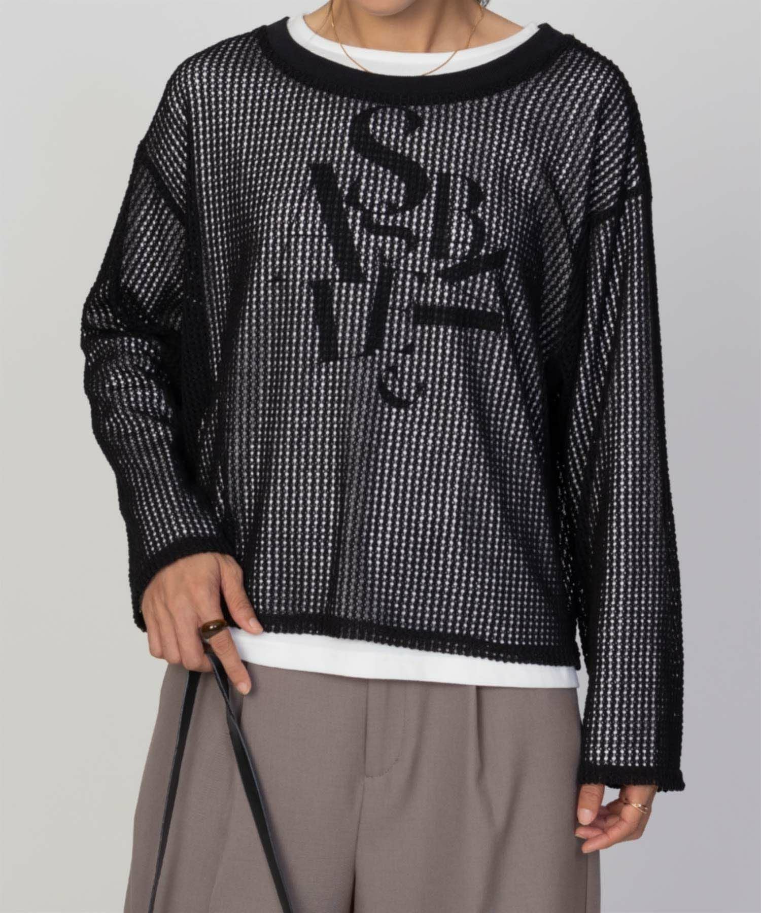 nAvy 透かしメッシュ＋長袖Tシャツ セットアンサンブル レディース