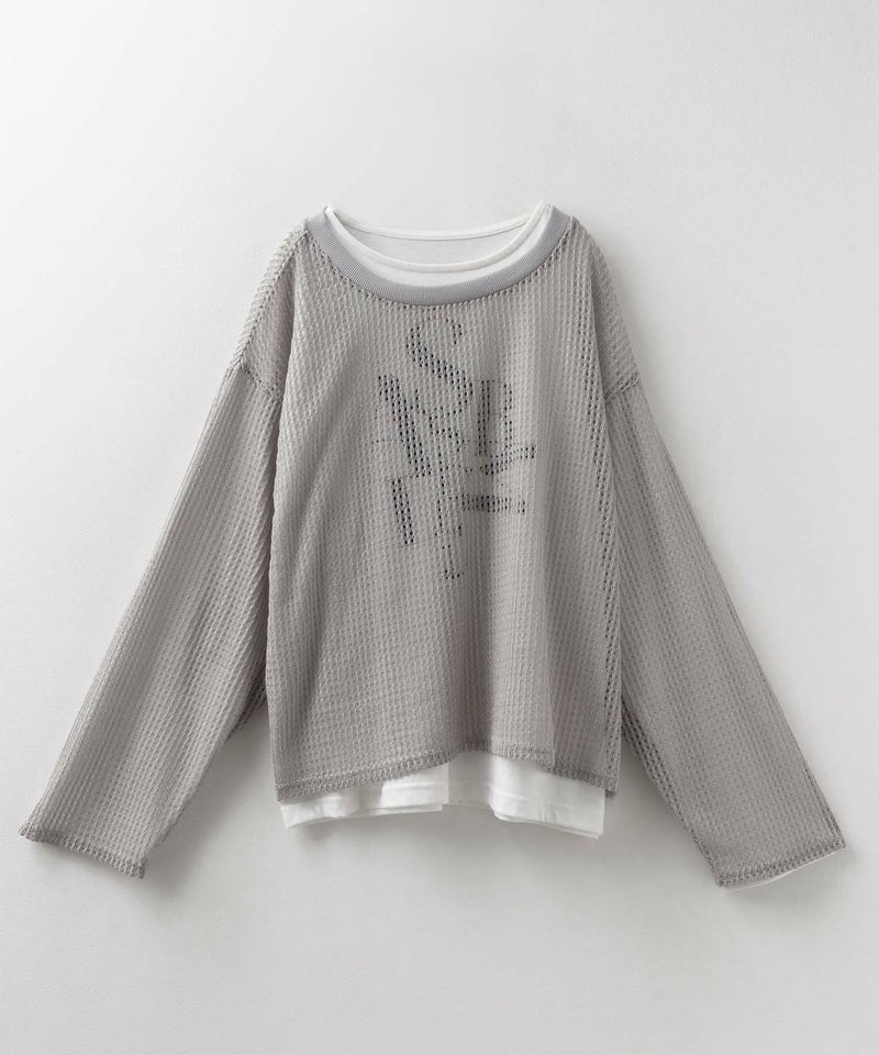 [期間限定価格]nAvy 透かしメッシュ＋長袖Tシャツ セットアンサンブル レディース商品画像-21