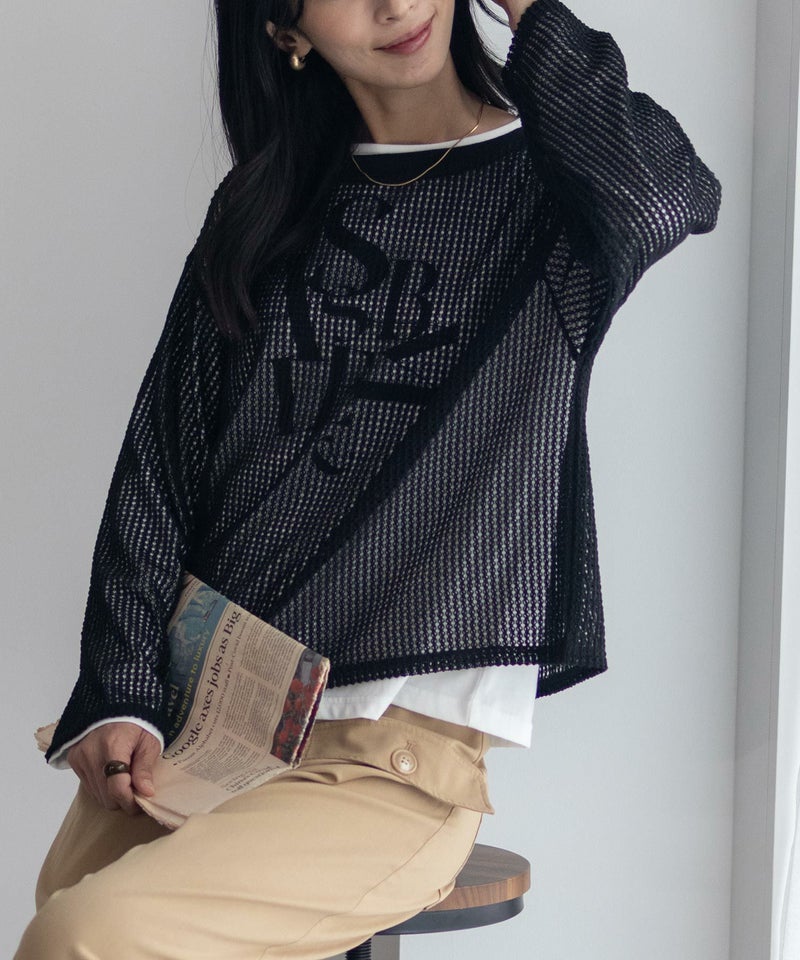 [期間限定価格]nAvy 透かしメッシュ＋長袖Tシャツ セットアンサンブル レディース商品画像-26