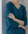 [期間限定knit]NAVY  カシミヤタッチニット Vネック レディース商品サムネイル-4