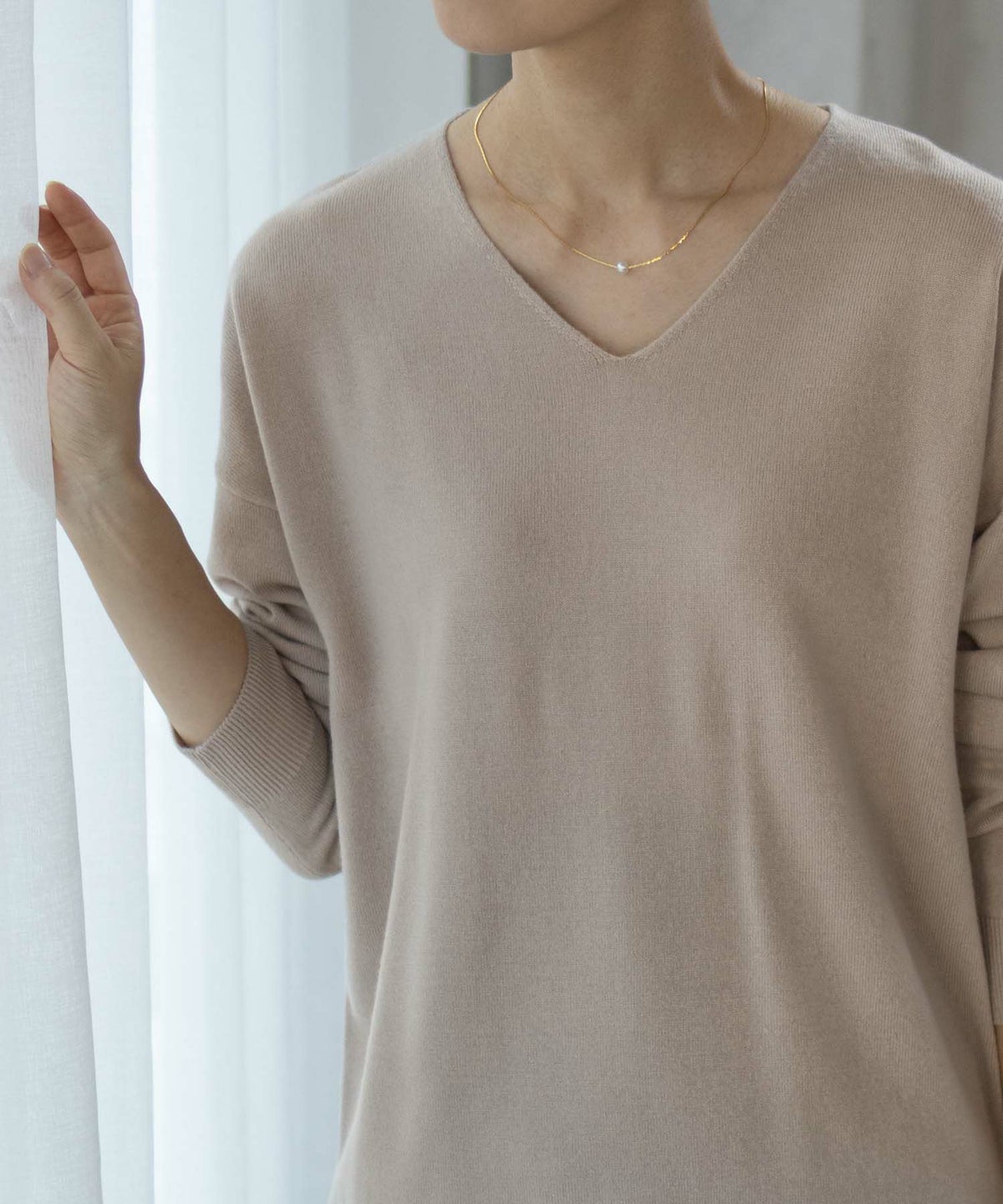 NAVY カシミヤタッチニット Vネック レディース