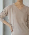 [期間限定knit]NAVY  カシミヤタッチニット Vネック レディース商品サムネイル-6