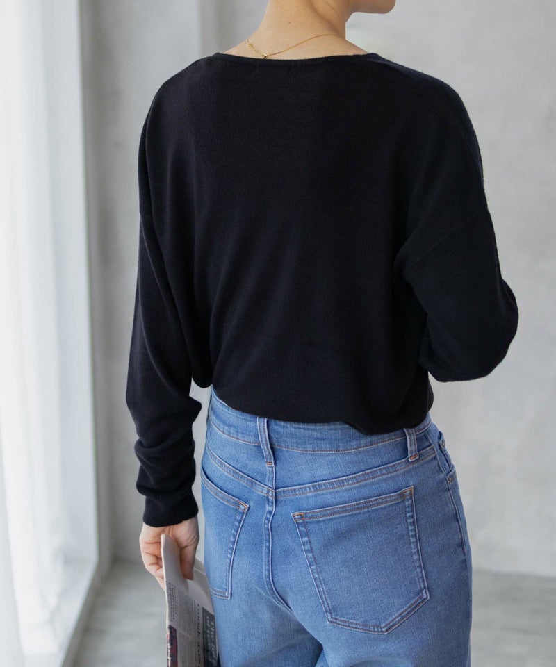 NAVY カシミヤタッチニット Vネック レディース商品画像-11