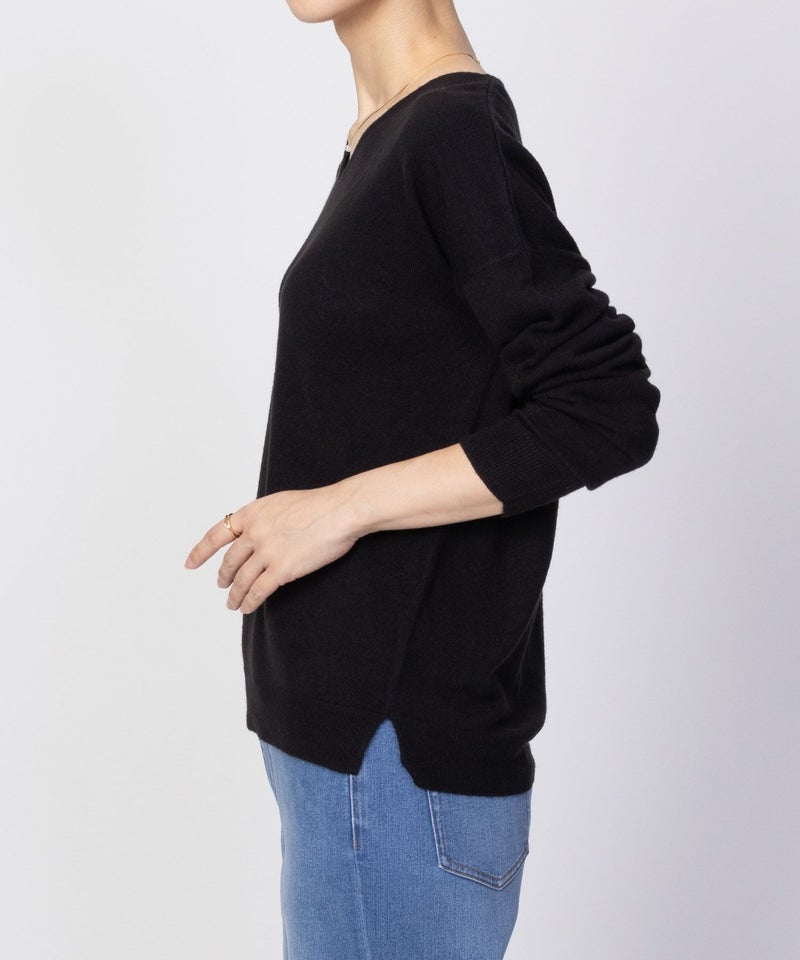 [期間限定knit]NAVY  カシミヤタッチニット Vネック レディース商品画像-14