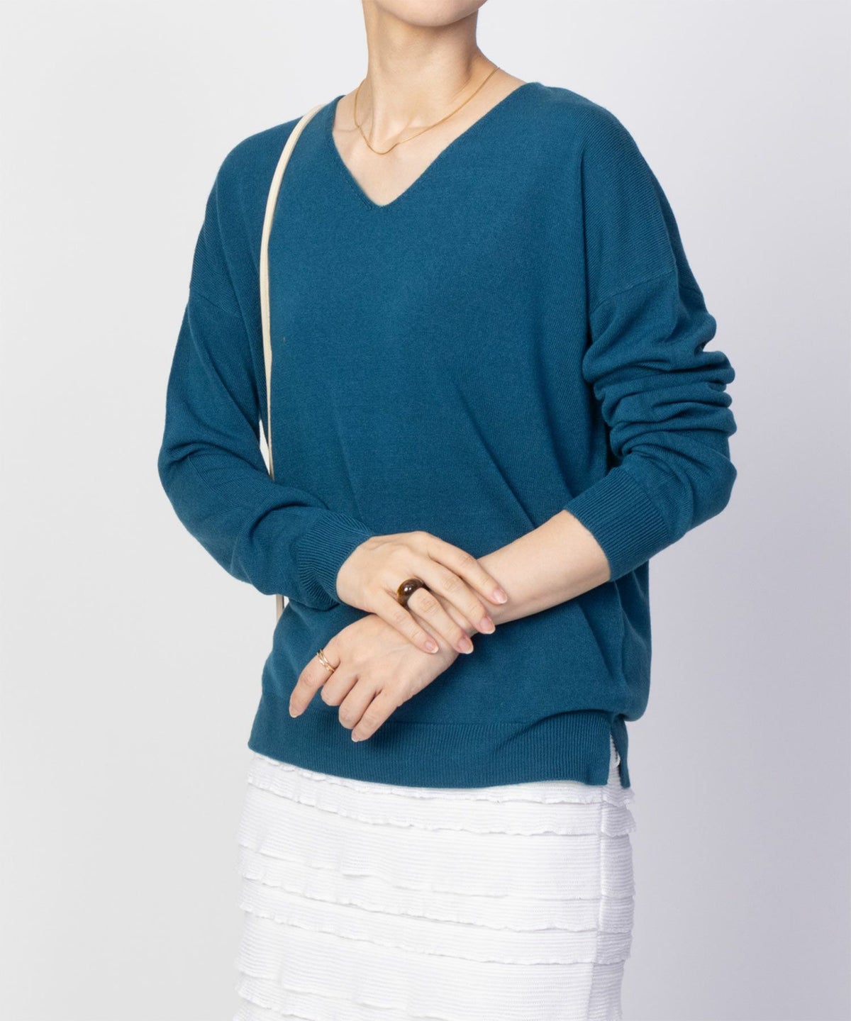 NAVY カシミヤタッチニット Vネック レディース