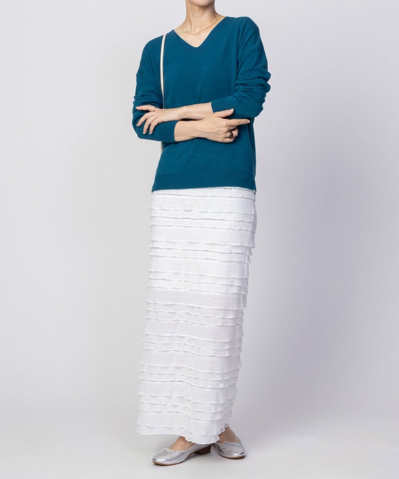 [期間限定knit]NAVY  カシミヤタッチニット Vネック レディース商品画像-24