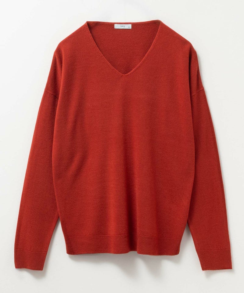 [期間限定knit]NAVY  カシミヤタッチニット Vネック レディース商品画像-29