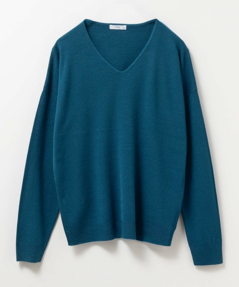 [期間限定knit]NAVY  カシミヤタッチニット Vネック レディース商品画像-31