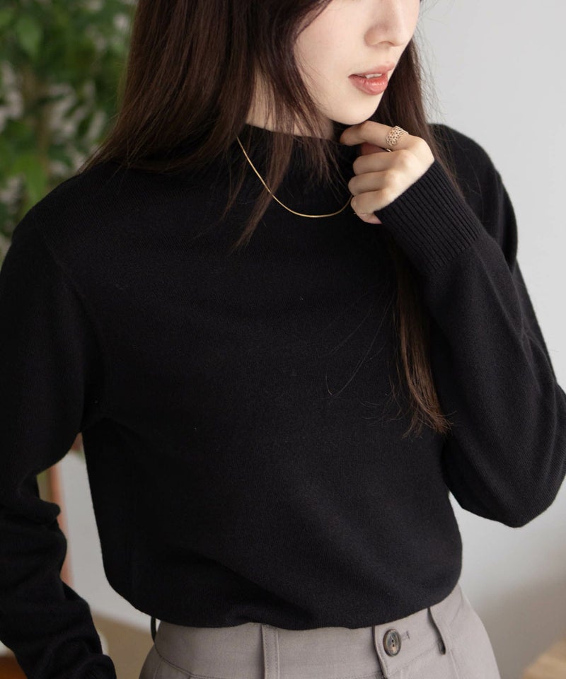 NAVY カシミヤタッチニット ハイネック レディース商品画像-12