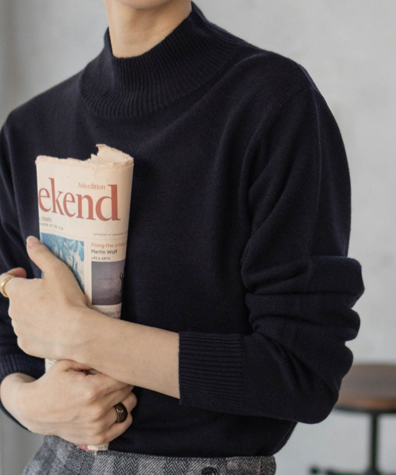 NAVY カシミヤタッチニット ハイネック レディース商品画像-14