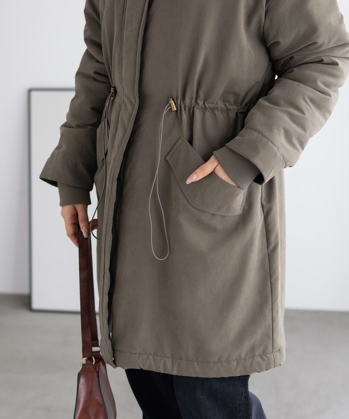 NAVY 裏ボアモッズコート レディース