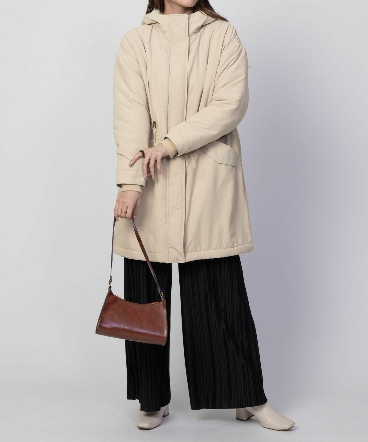 NAVY 裏ボアモッズコート レディース