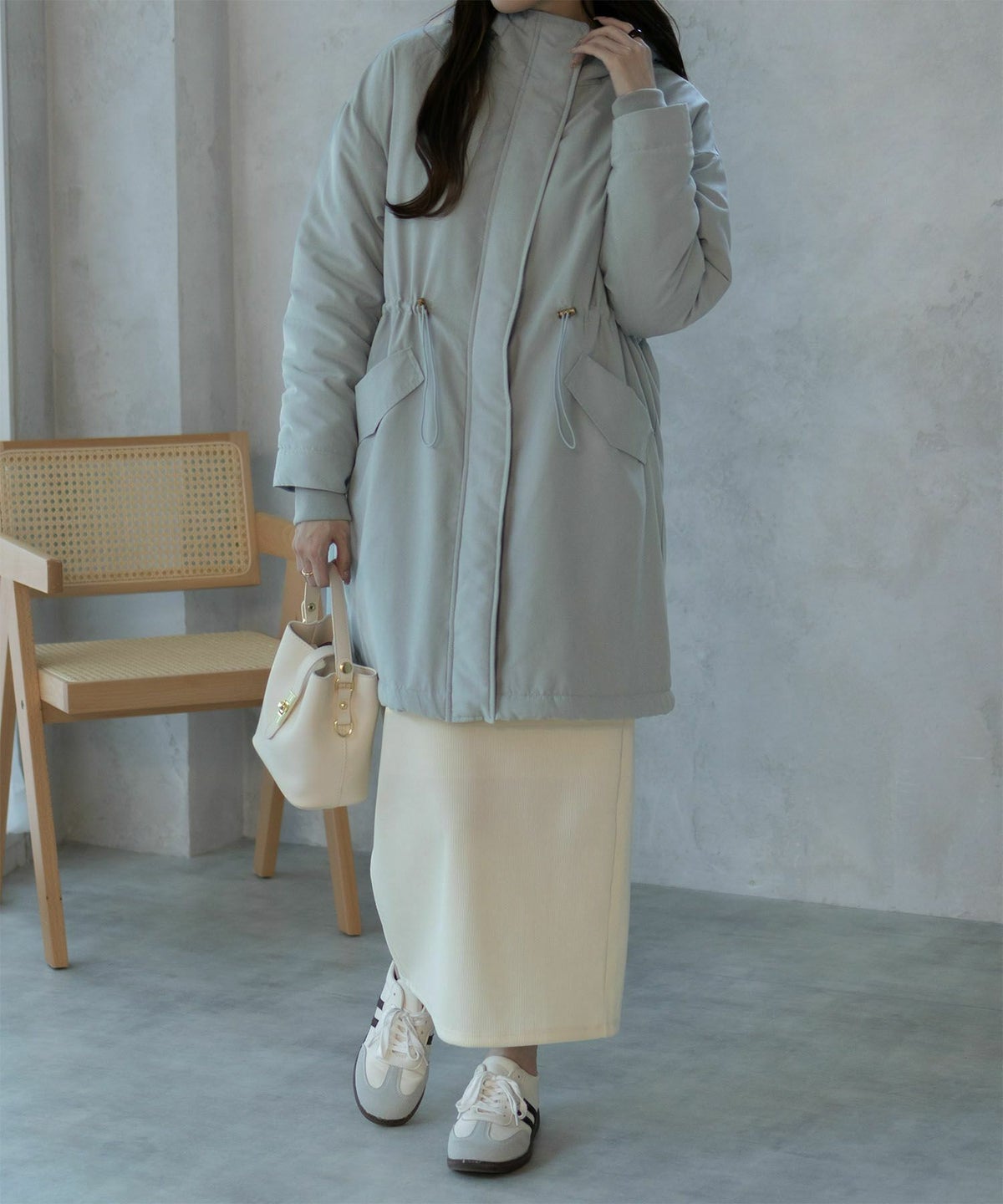 NAVY 裏ボアモッズコート レディース