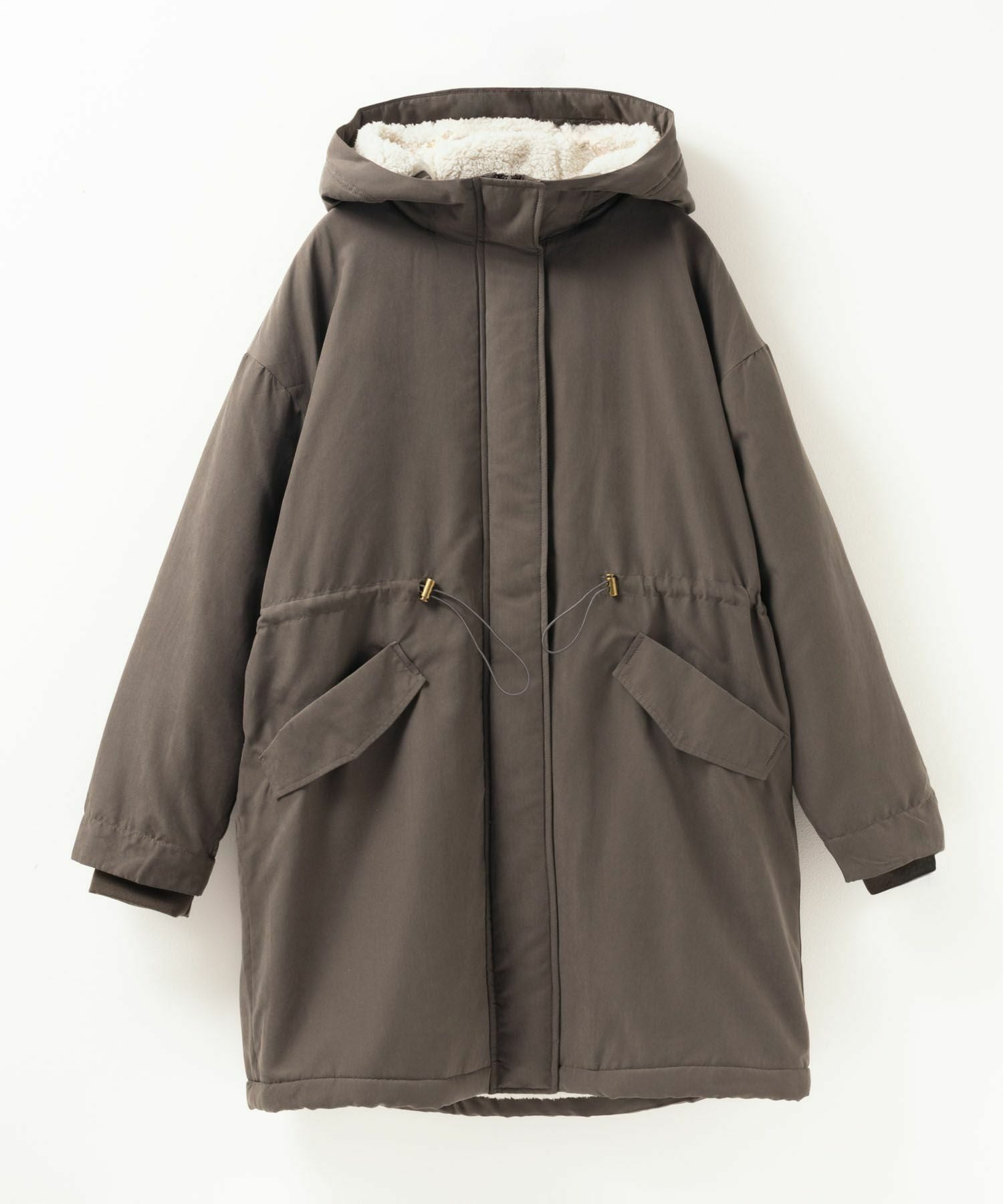 NAVY 裏ボアモッズコート レディース