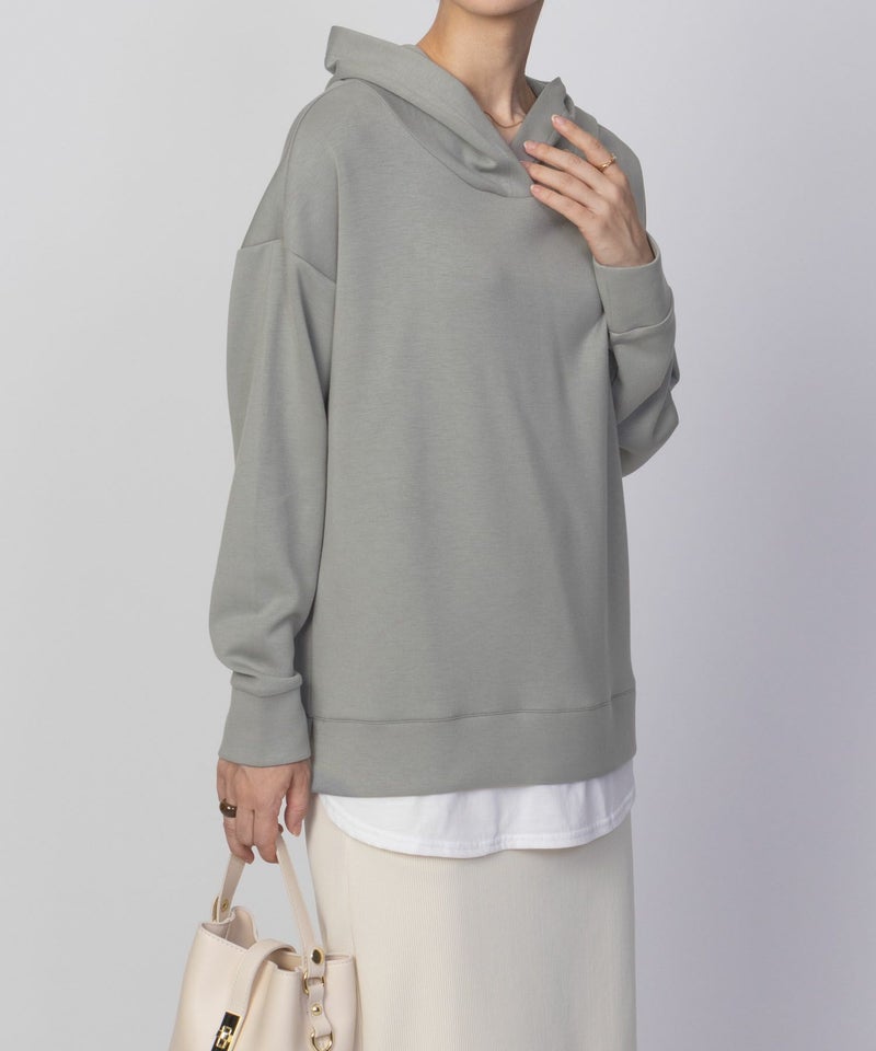 URBAN COLLECTION ポンチ素材 裾レイヤードプルパーカー レディース商品画像-10