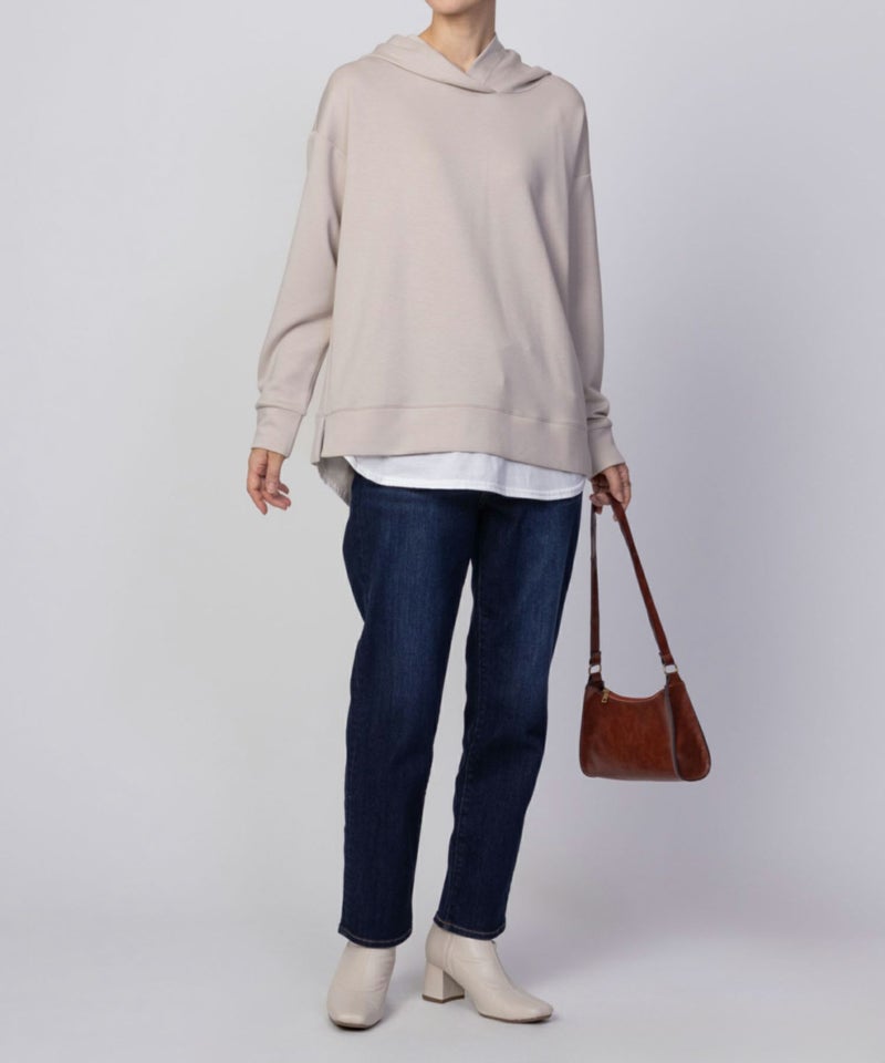 [期間限定価格]URBAN COLLECTION  ポンチ素材 裾レイヤードプルパーカー レディース商品画像-12