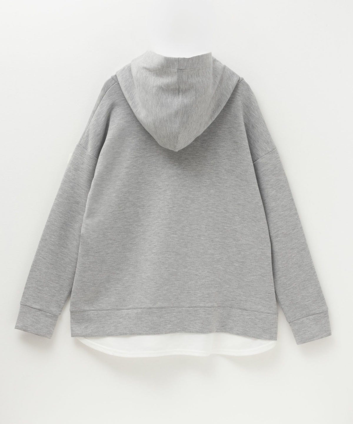 URBAN COLLECTION ポンチ素材 裾レイヤードプルパーカー レディース