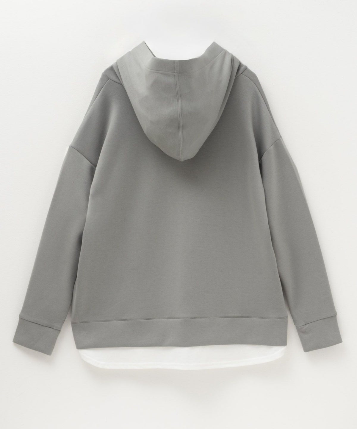 URBAN COLLECTION ポンチ素材 裾レイヤードプルパーカー レディース