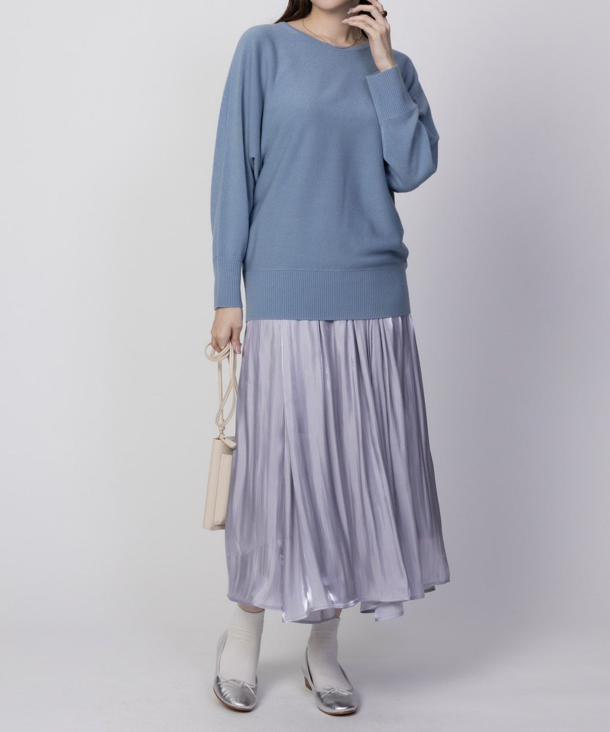 NAVY カシミヤタッチニット ドルマンスリーブ レディース