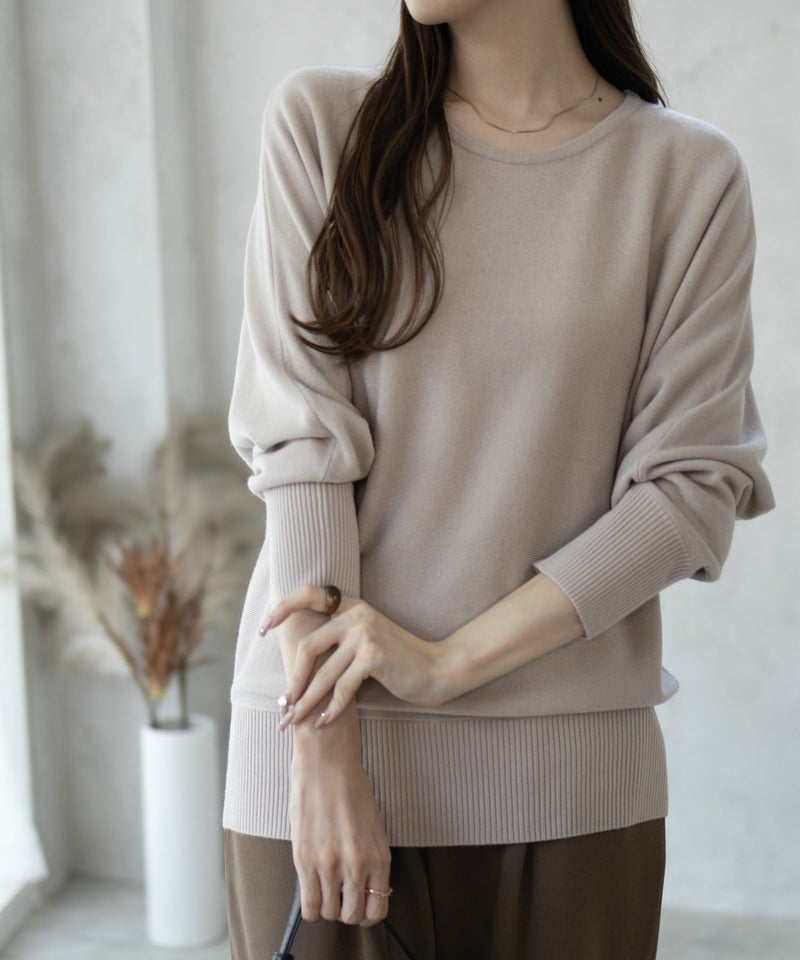 [期間限定knit]nAvy カシミヤタッチニット ドルマンスリーブ レディース商品画像-11