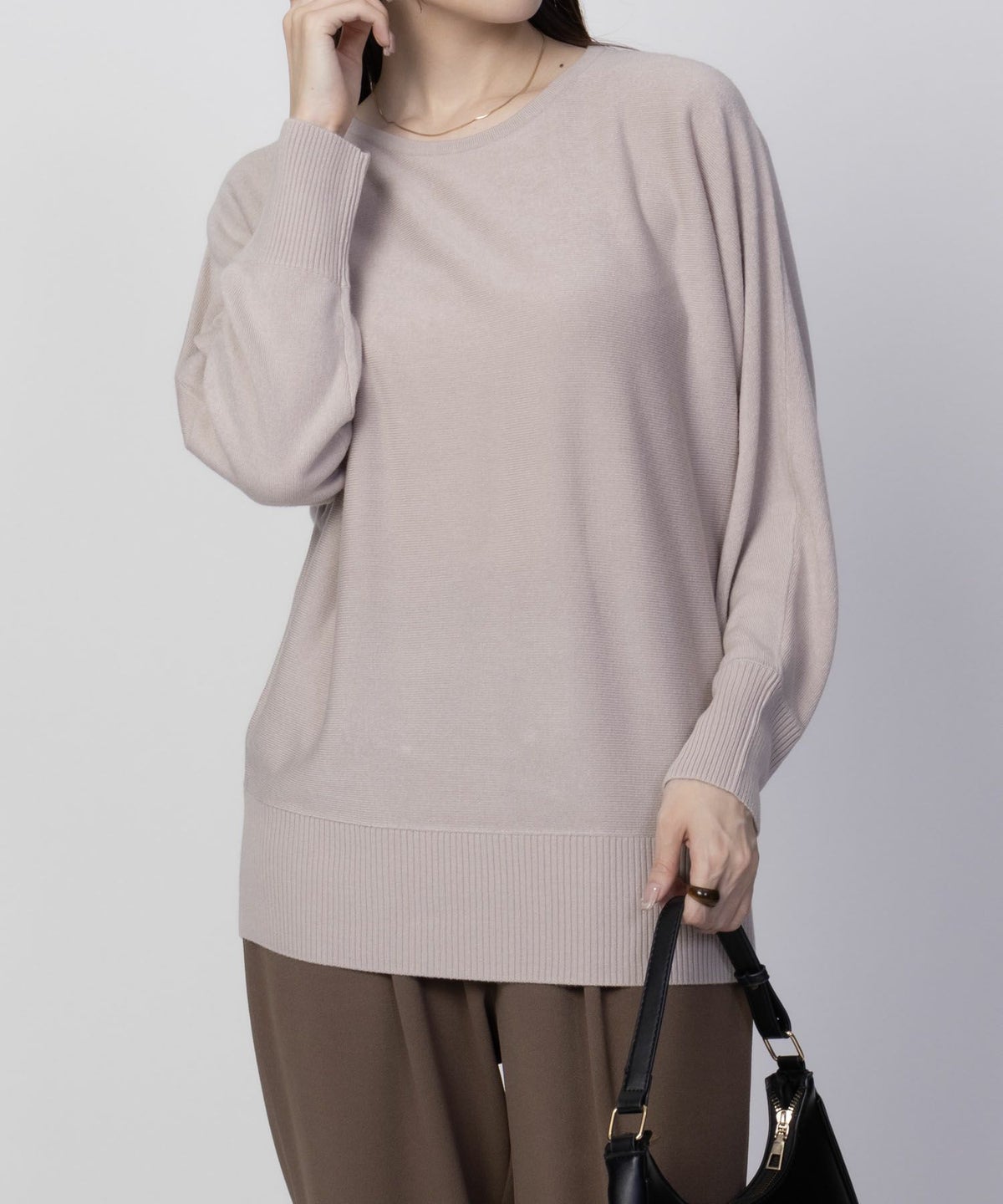 NAVY カシミヤタッチニット ドルマンスリーブ レディース